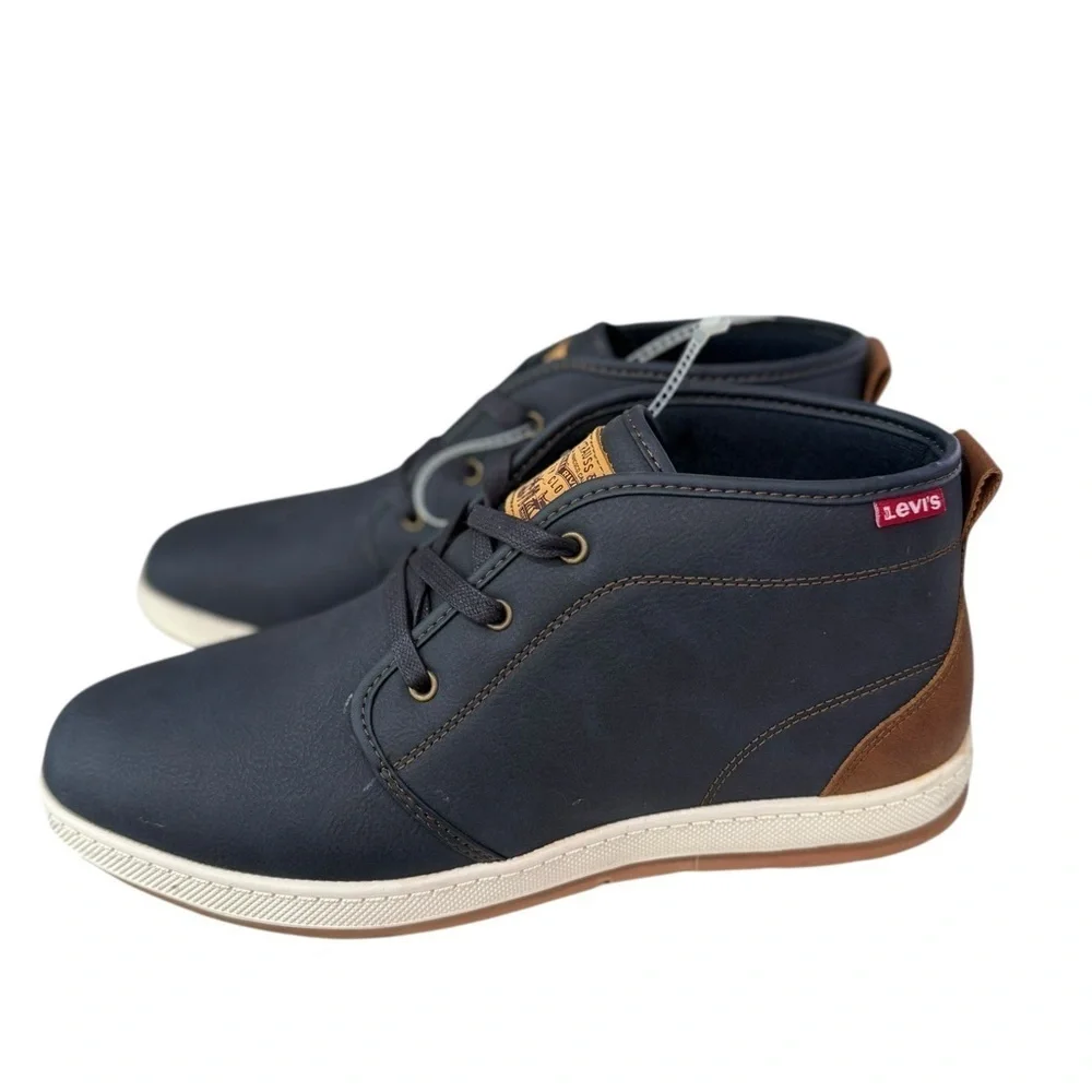 Levi’s Men’s Chukka Ankle Boots Size 10.5 Navy Blue Lace up Casual Dress up NWT